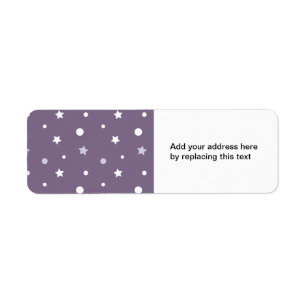 Purple Stars Custom Return Address Labels
