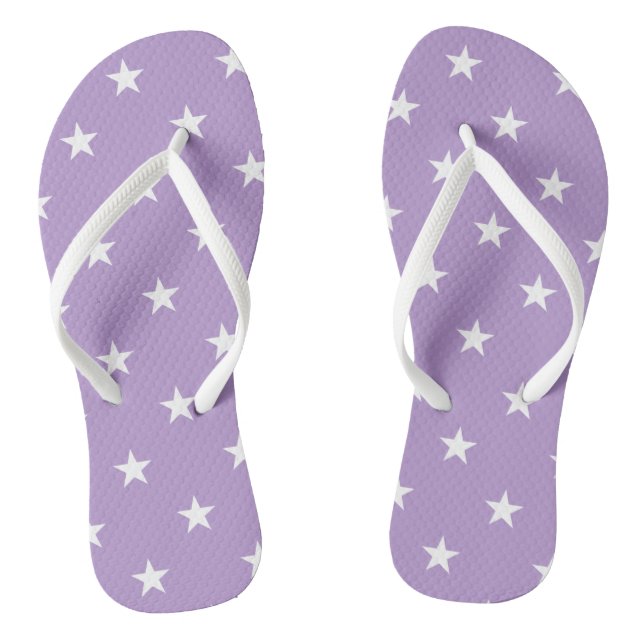 Purple Stars Flip Flops (Footbed)