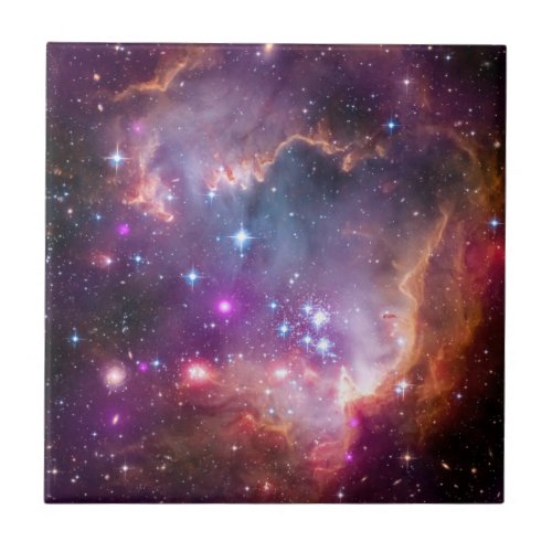 Purple Stars Galaxy Space Astronomy Ceramic Tile