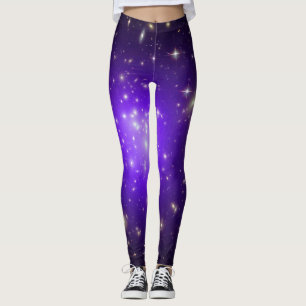 Purple stars haze in space NASA Leggings