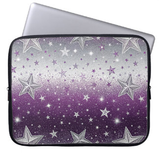 Purple stars laptop sleeve