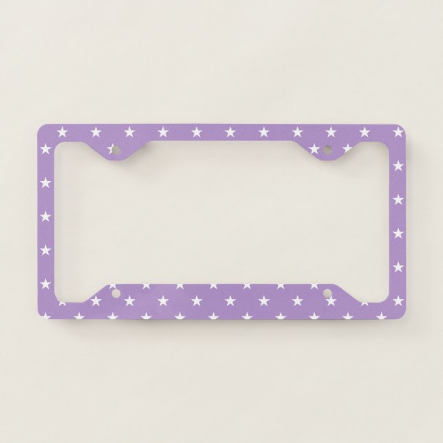 Purple Stars License Plate Frame (Front)