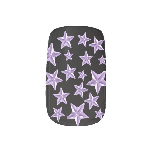 Purple Stars Minx Nail Art