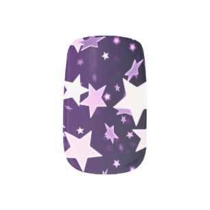Purple Stars Minx Nail Wraps