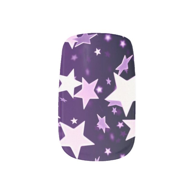 Purple Stars Minx Nail Wraps (Left Thumb)