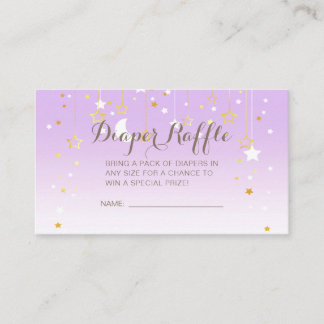 Purple Stars Moon Baby Shower Enclosure Card