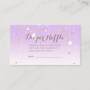 Purple Stars Moon Baby Shower Enclosure Card by FancyMeWedding at Zazzle