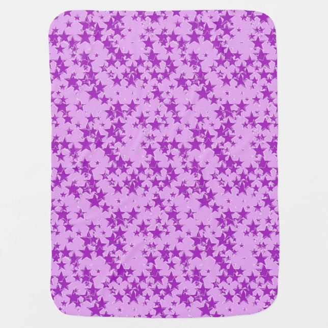 Purple stars on an lavender background swaddle blanket (Front)