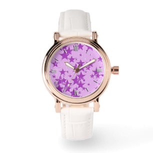 Purple stars on an lavender background watch