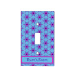 Purple Stars on Blue Pattern Custom Light Switch Cover