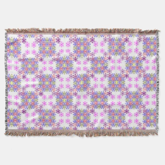 PURPLE STARS PATTERN THROW BLANKET (Front)