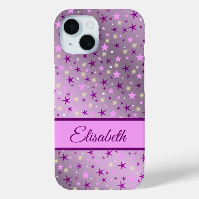 purple,stars,personalize + case, case, Case-Mate iPhone case (Back)