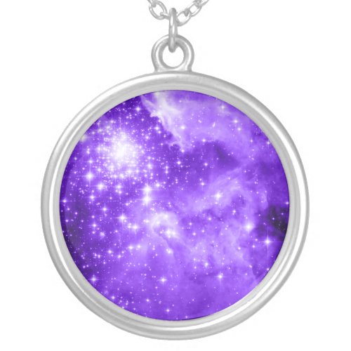 Purple Stars Silver Plated Necklace
