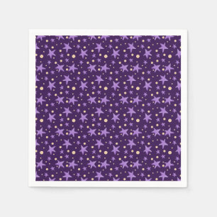 Purple Stars Violet Starry Night Baby Shower Napkins