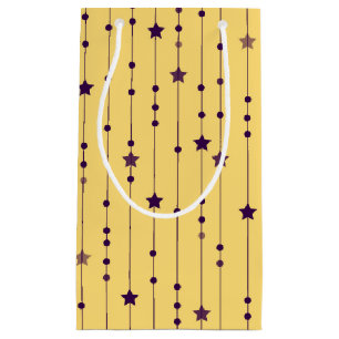Purple Stars Yellow Pop Art Holiday Small Gift Bag