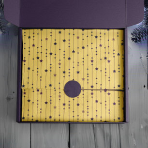 Purple Stars Yellow Pop Art Holiday Tissue Paper