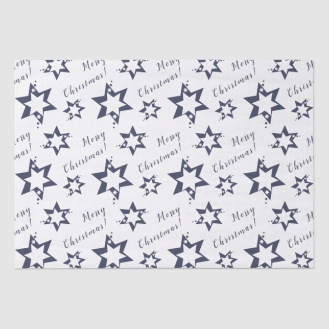 Purple Stary - Merry Christmas Customizable Tissue Paper (Front)
