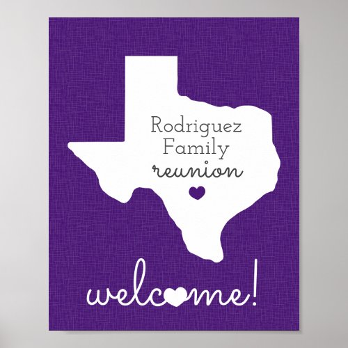 Purple State of Texas Family Reunion Poster