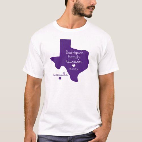 Purple State of Texas Family Reunion T_Shirt