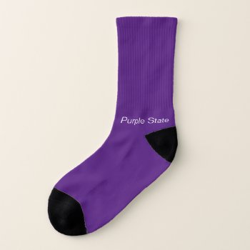 Purple State Personalized Socks by vicesandverses at Zazzle