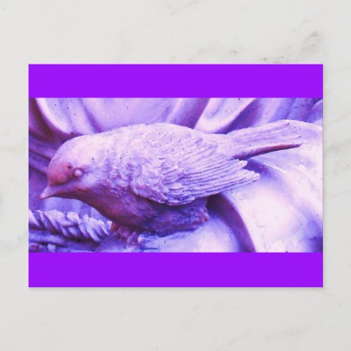 Purple Statuary Bird Postcard