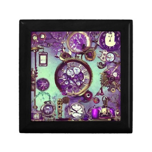Purple Steampunk Vintage Elements Gift Box