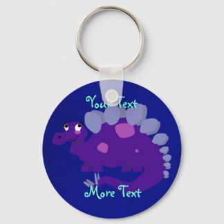 Purple Stegosaurus keychain