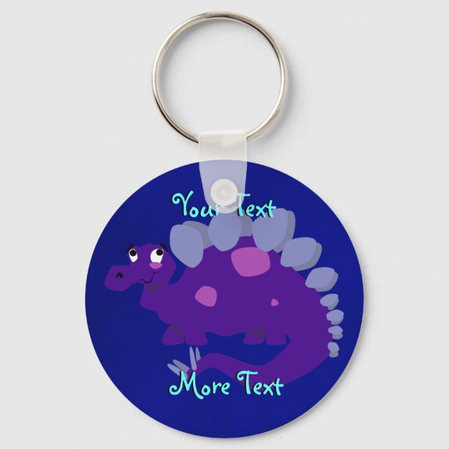 Purple Stegosaurus keychain (Front)