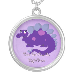 Purple Stegosaurus Necklace