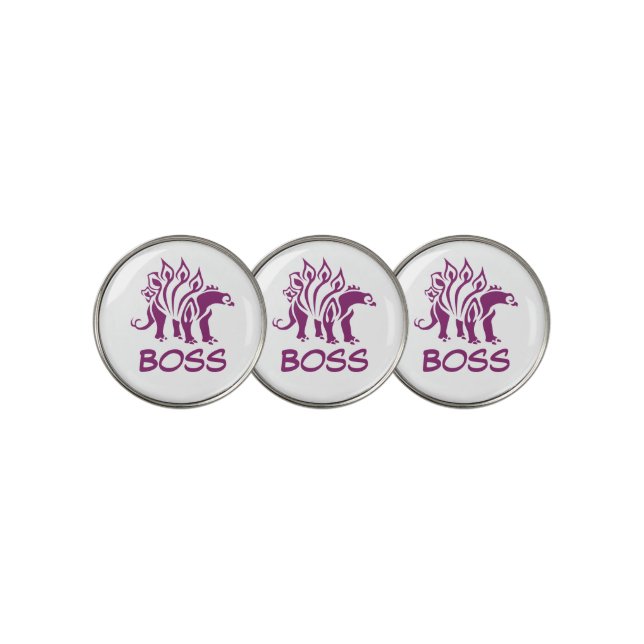Purple Stegosaurus Spiked  Dinosaur  Golf Ball Marker (3 Up)
