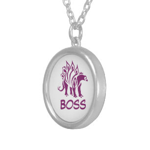 Purple Stegosaurus Spiked  Dinosaur  Silver Plated Necklace