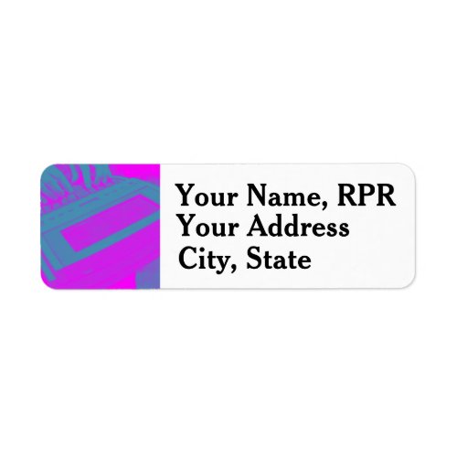 Purple Steno Machine Court Reporter Business Card Label
