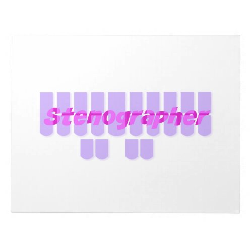 Purple Stenographer Steno Machine Keys Notepad