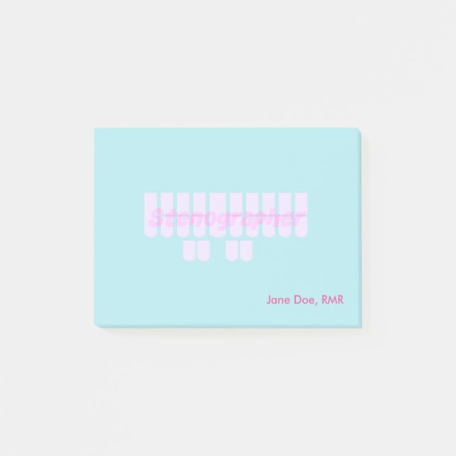 Purple Stenographer Steno Machine Keys Post-it Notes (Front)