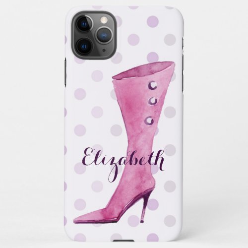 Purple stiletto heel boot personalized iPhone 11Pro max case