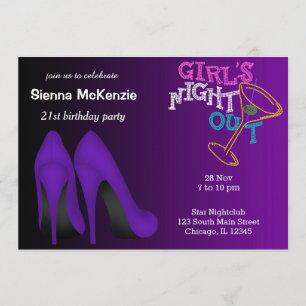 Purple Stilettos birthday Invitation