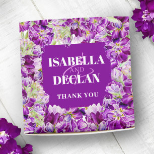 Purple stock flower watercolor floral favor boxes
