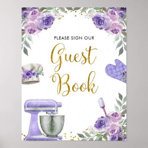 Purple Stock the Kitchen Bridal Shower Guest Book