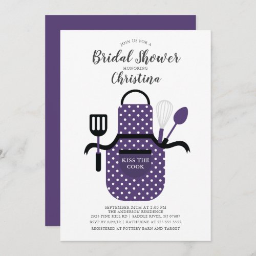 Purple Stock the Kitchen Bridal Shower Invitation