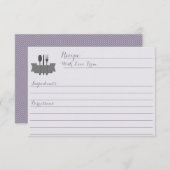 Purple stock the kitchen Bridal shower recipe card (Front/Back)