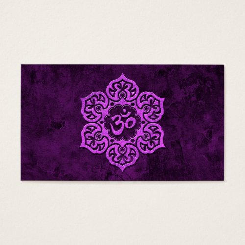 Purple Stone Floral Om Business Card