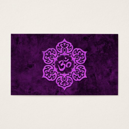 Customizable Purple Stone Floral Om Business Card
