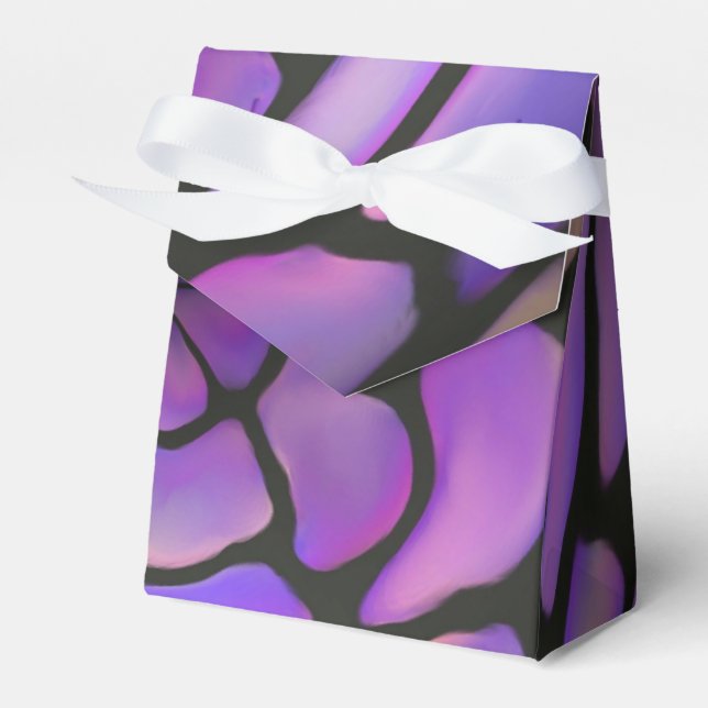 Purple Stone Gift Bag with Bow Favor Boxes (Front Side)