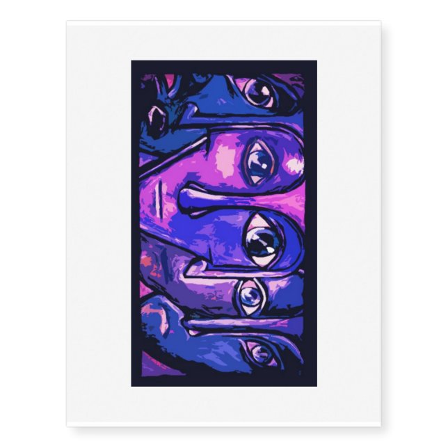 Purple Stone head Temporary Tattoo (Front)