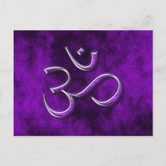 Purple Stone Om Postcard (Front)