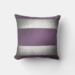 Purple Stone Silver Border Classic Style Pillow at Zazzle