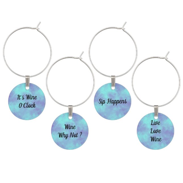 Purple Storm Slogan  Wine Charm (Staggered)