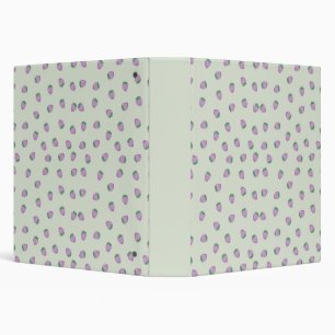 Purple Strawberries Pattern 3 Ring Binder