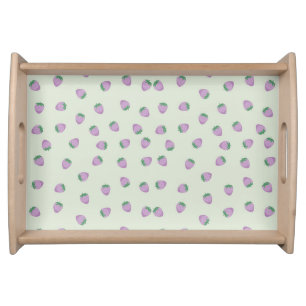 Purple Strawberries Pattern Serving Tray