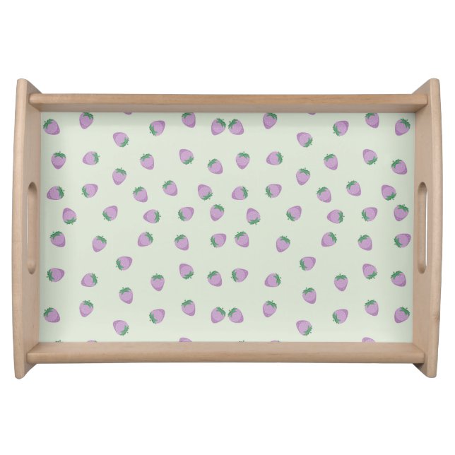 Purple Strawberries Pattern Serving Tray (Front)